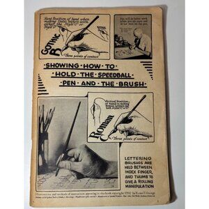 Vintage 1950 Speedball Lettering Textbook No. 17 Junk Journal Calligraphy